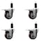 Service Caster 3.5'' Maroon Poly Swivel 1-1/4'' Expanding Stem Caster Set Total Lock Brake, 4PK SCC-EXTTL20S3514-PPUB-MRN-114-4 - alternate 1